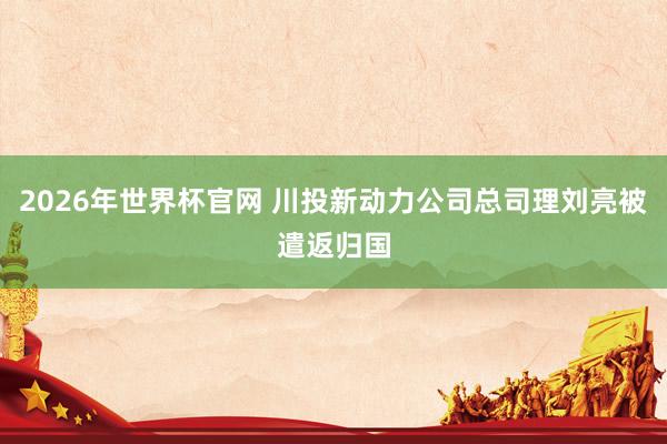 2026年世界杯官网 川投新动力公司总司理刘亮被遣返归国