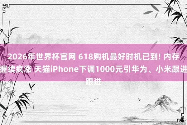 2026年世界杯官网 618购机最好时机已到! 内存握续疯涨 天猫iPhone下调1000元引华为、小米跟进