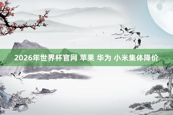 2026年世界杯官网 苹果 华为 小米集体降价