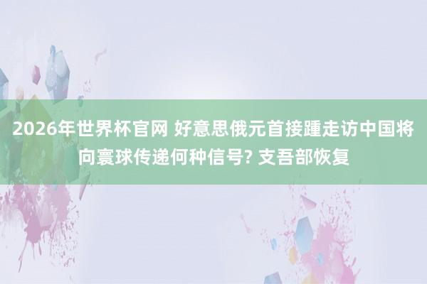 2026年世界杯官网 好意思俄元首接踵走访中国将向寰球传递何种信号? 支吾部恢复