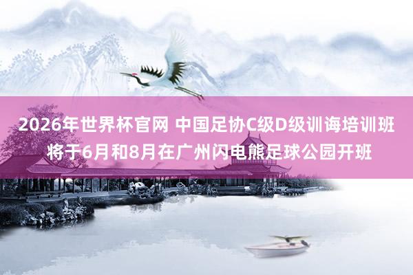 2026年世界杯官网 中国足协C级D级训诲培训班 将于6月和8月在广州闪电熊足球公园开班