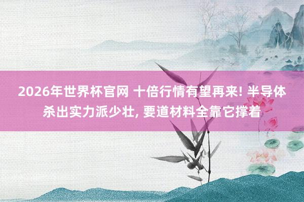 2026年世界杯官网 十倍行情有望再来! 半导体杀出实力派少壮， 要道材料全靠它撑着