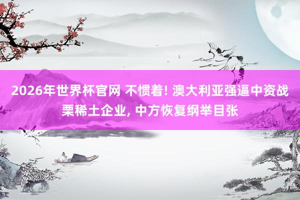 2026年世界杯官网 不惯着! 澳大利亚强逼中资战栗稀土企业， 中方恢复纲举目张