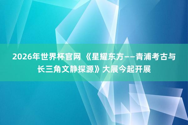 2026年世界杯官网 《星耀东方——青浦考古与长三角文静探源》大展今起开展