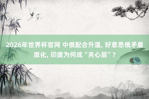 2026年世界杯官网 中俄配合升温， 好意思俄矛盾激化， 印度为何成“夹心层”?