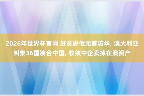 2026年世界杯官网 好意思俄元首访华， 澳大利亚纠集36国凑合中国， 收敛中企卖掉在澳资产