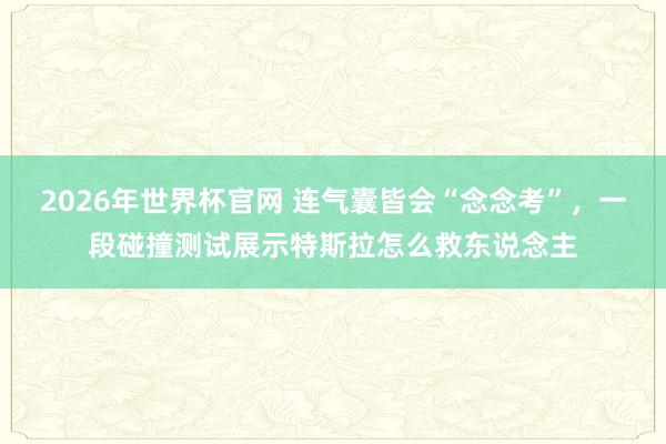 2026年世界杯官网 连气囊皆会“念念考”，一段碰撞测试展示特斯拉怎么救东说念主