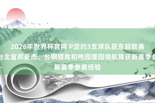 2026年世界杯官网 P定约3支球队获东超联赛经验！台北富邦豪杰、台钢猎鹰和桃园璞园领航猿获新赛季参赛经验