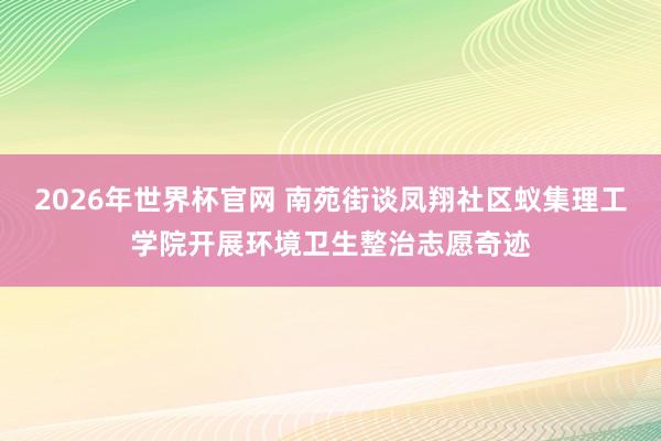 2026年世界杯官网 南苑街谈凤翔社区蚁集理工学院开展环境卫生整治志愿奇迹