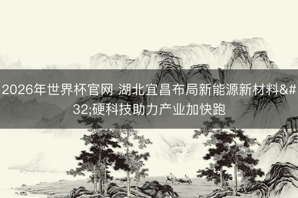 2026年世界杯官网 湖北宜昌布局新能源新材料 硬科技助力产业加快跑