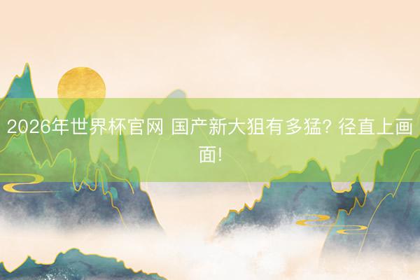 2026年世界杯官网 国产新大狙有多猛? 径直上画面!