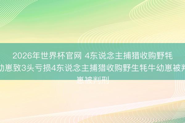2026年世界杯官网 4东说念主捕猎收购野牦牛幼崽致3头亏损4东说念主捕猎收购野生牦牛幼崽被判刑